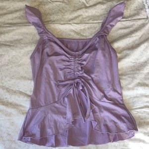 SHEIN Lavender Ruffle Crop Top